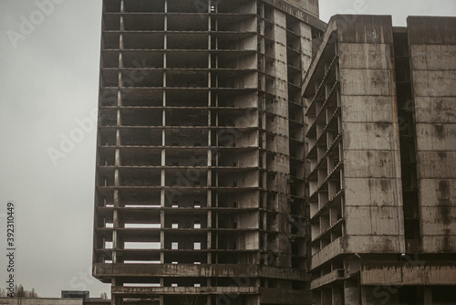 Exterior of unfinished office building