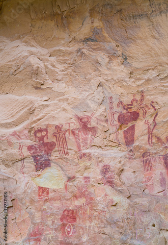 Fremont petroglyphs in Sego Canyon, Thompson Springs,  Grand County, Utah, Usa, America photo