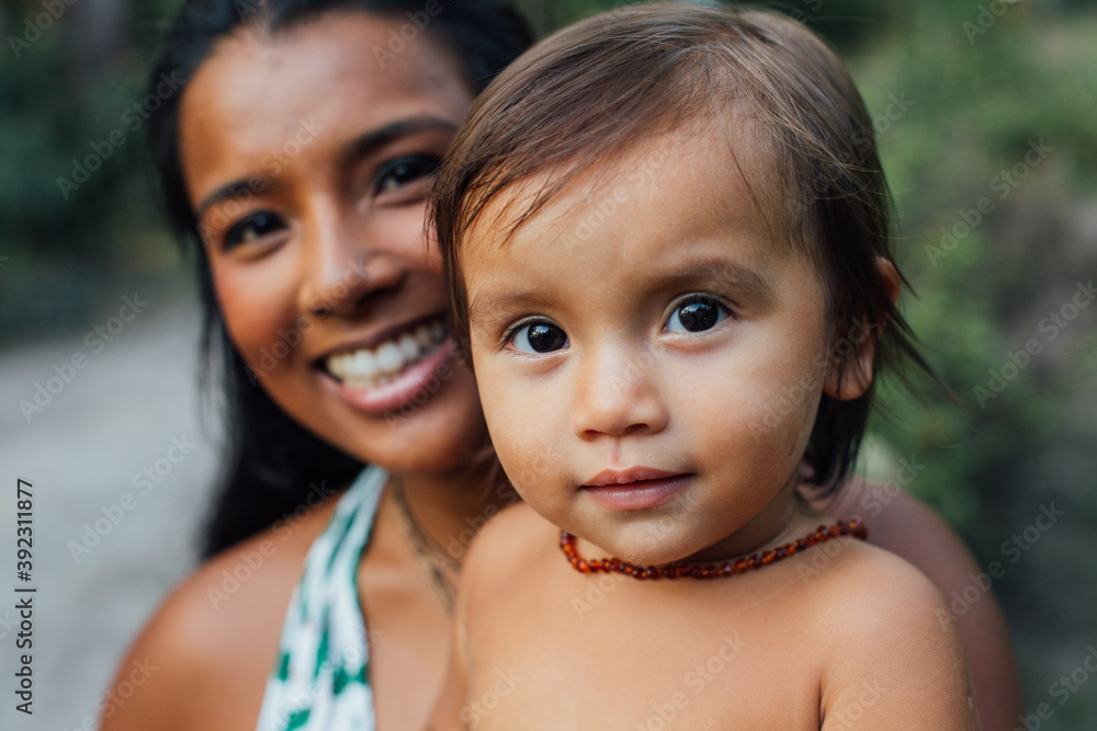 Portrait of Mixed-Race Woman With Toddler Child Portrait of Mixed-Race Woman With Toddler Child