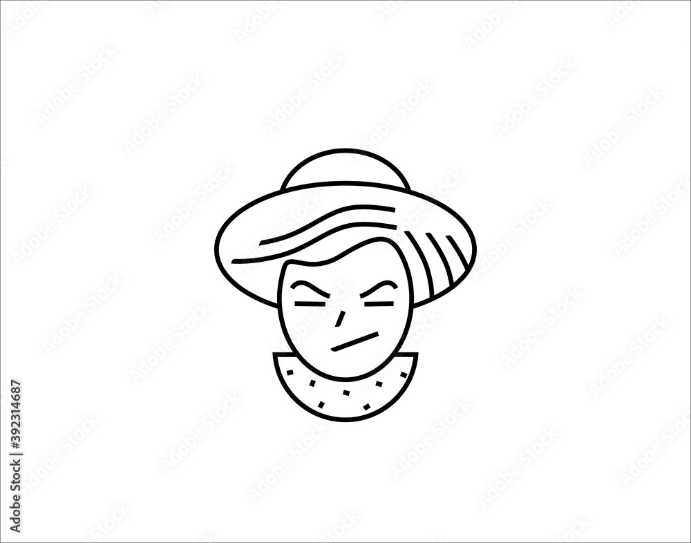 Obraz premium Man with Hat Vector Icon 
