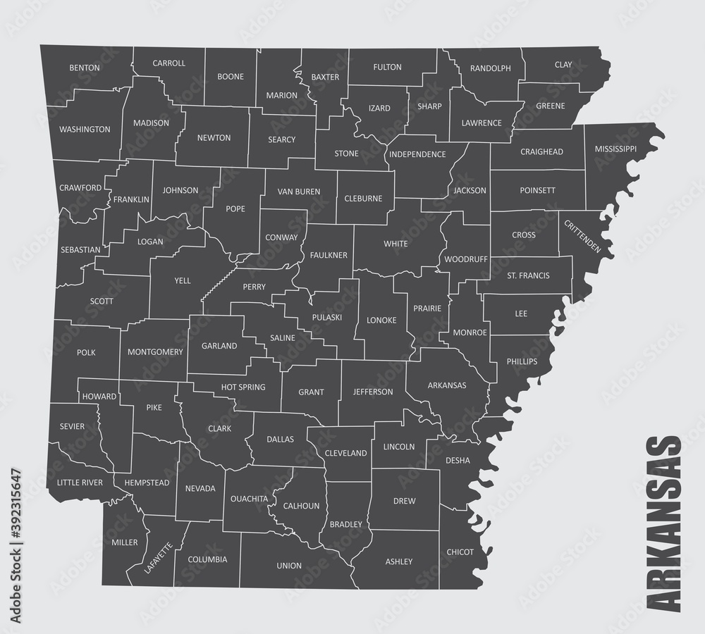 Arkansas county map