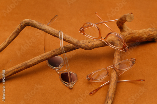 Eyewear on the wood