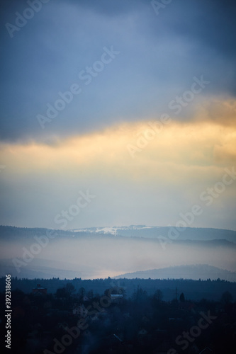 sunset over the mountain