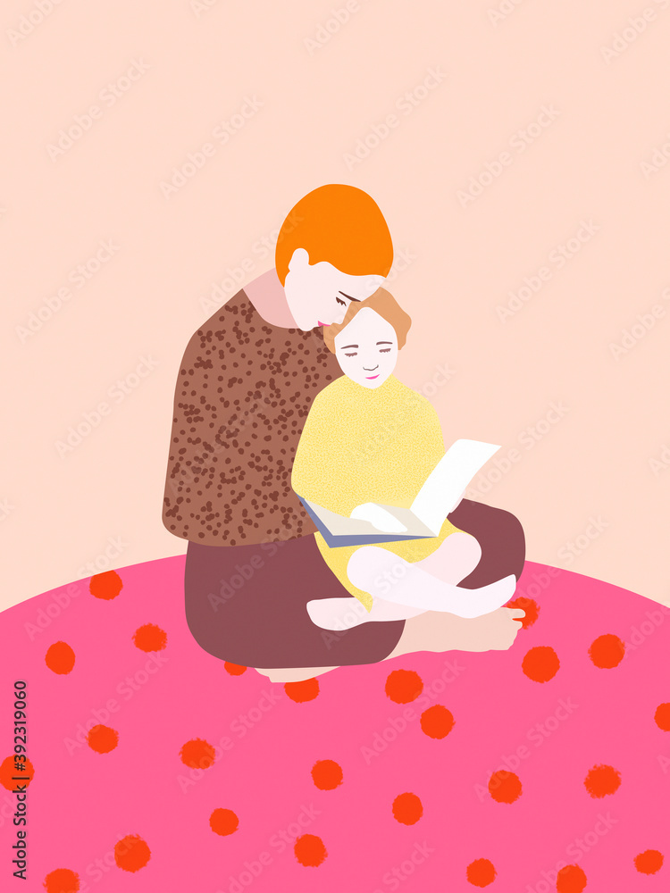 Mother and daughter reading together Mother and daughter reading together