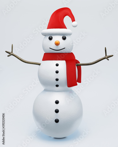 Three snowman wearing red w...