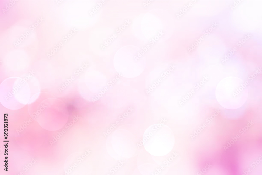 Abstract blur beautiful pink color pastel tone background with double exposure of bokeh for valentine's day , marriage card design concept