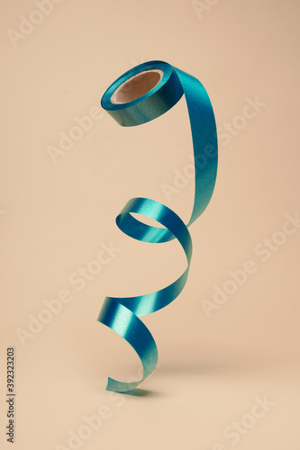 Blue ribbon for gift photo