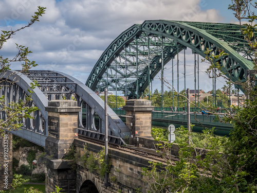 View of Sunderland's iconic Wearmouth Bridge & Railway Bridge