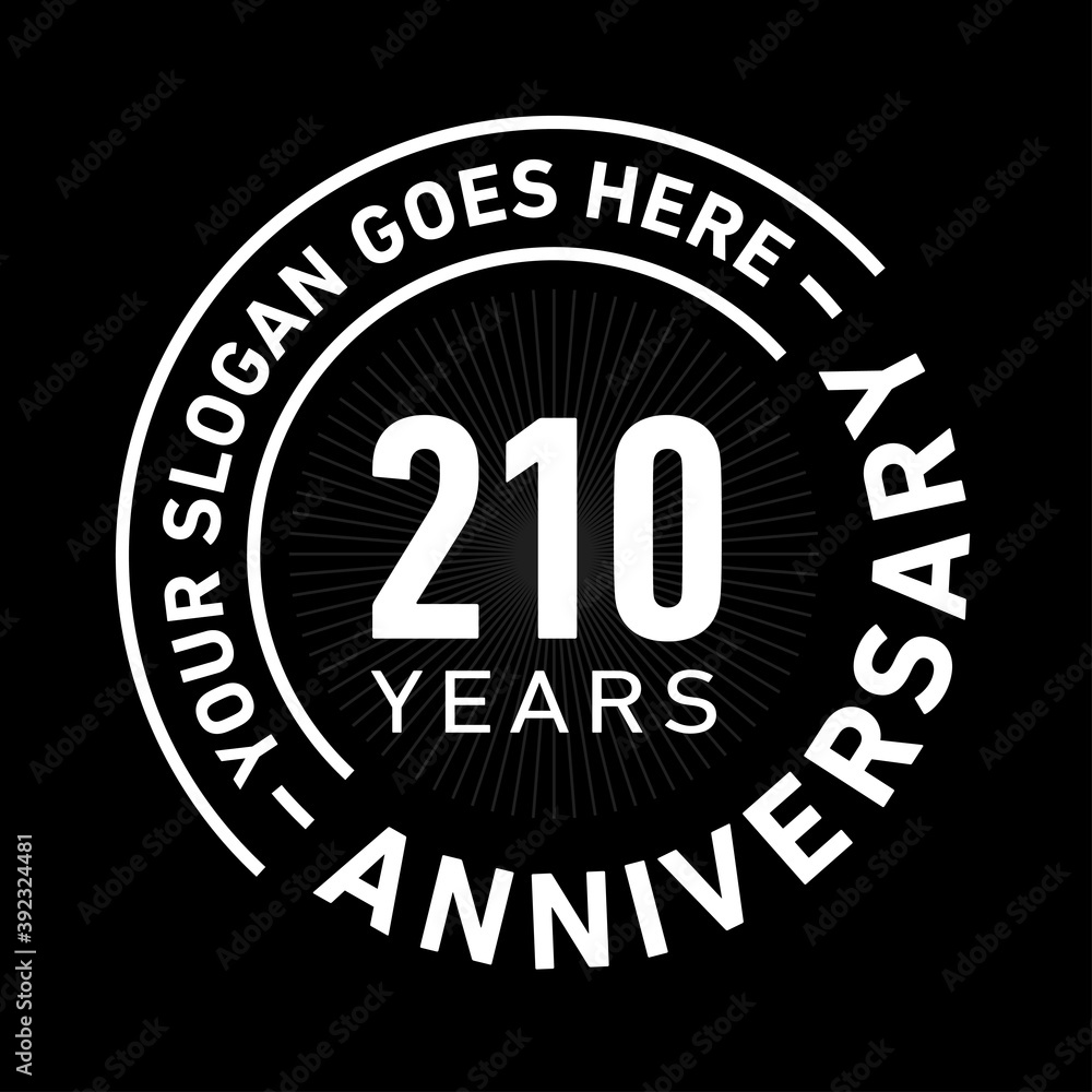 210 years anniversary logo template. Vector and illustration.
210 years anniversary logo template. Vector and illustration.