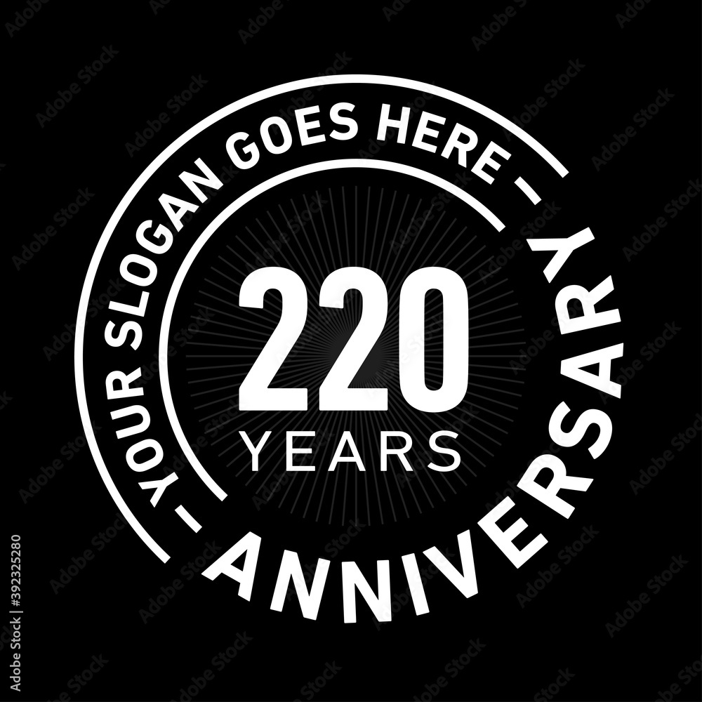 220 years anniversary logo template. Vector and illustration.
