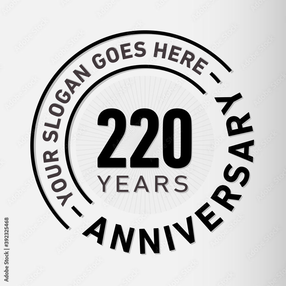 220 years anniversary logo template. Vector and illustration.
