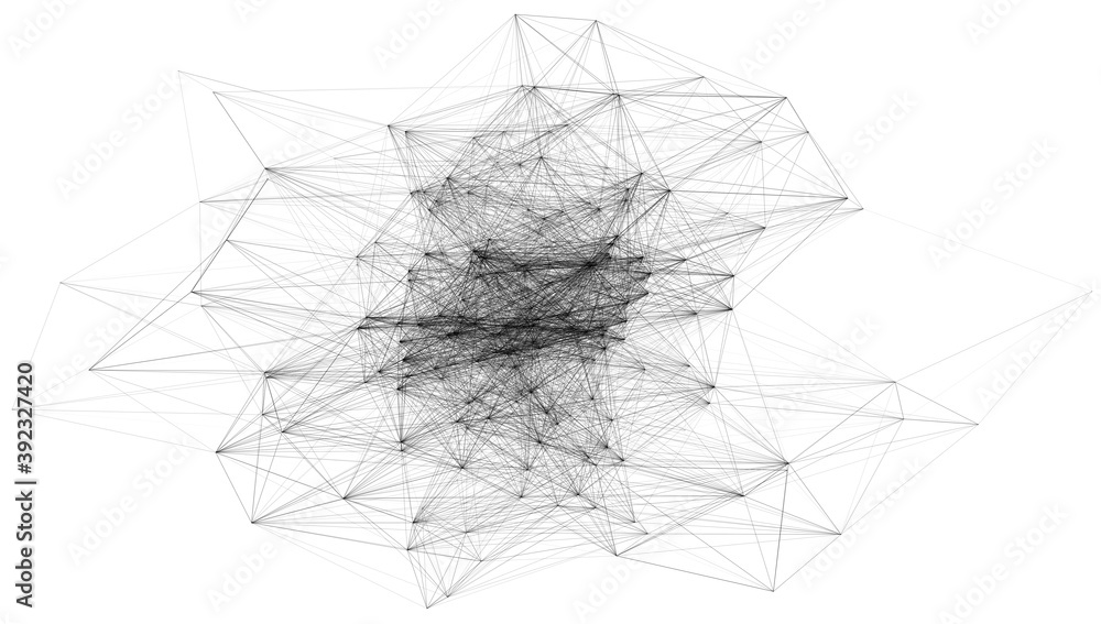3D illustration of geometric cloud connection structure 3D illustration of geometric cloud connection structure