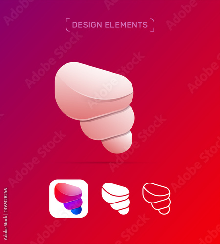 Abstract shell logo design collection. Can be used for branding, application icon, corporate identity sign.
