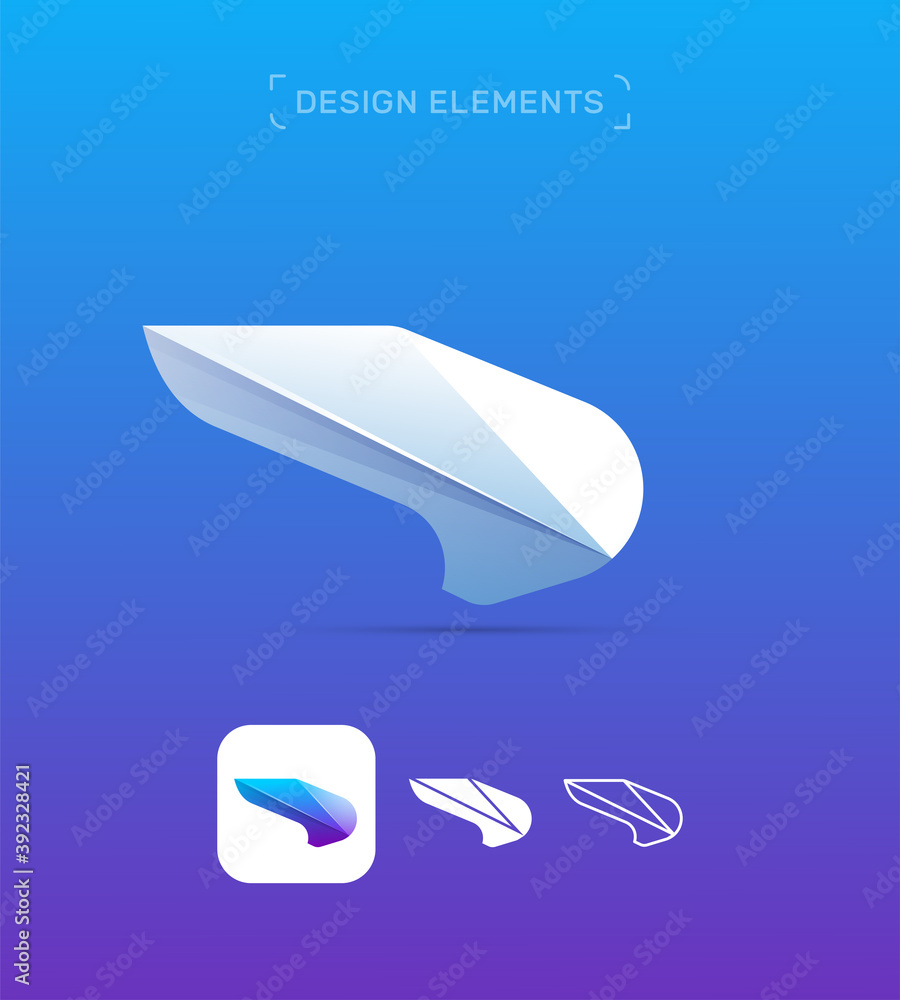 Vector abstract 3d airplane wing logo template Vector abstract 3d airplane wing logo template