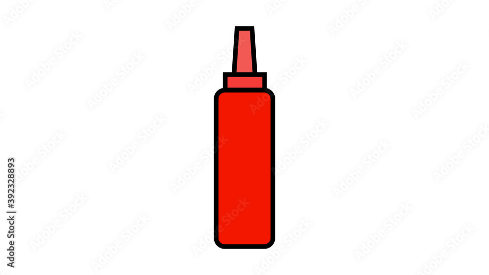 ketchup on white background, vector illustration. red ketchup, fast food seasoning. sauce for dressing food. juicy burger and fried potatoes with ketchup. quick snack ketchup on white background, vector illustration. red ketchup, fast food seasoning. sauce for dressing food. juicy burger and fried potatoes with ketchup. quick snack
