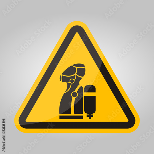 Wear SCBA (Self Contained Breathing Apparatus) Symbol Isolate On White Background,Vector Illustration EPS.10
