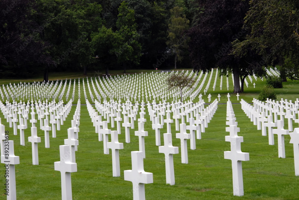 Ville de Saint-Avold, cimetière militaire américain, département de Moselle, France