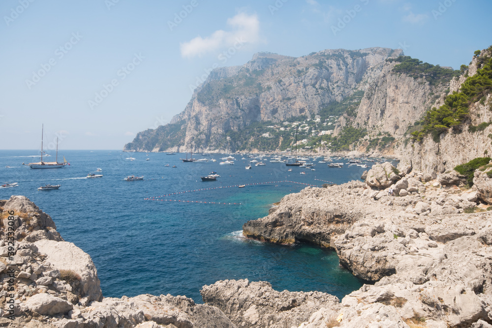 Nice seascape. The coast of Capri island.