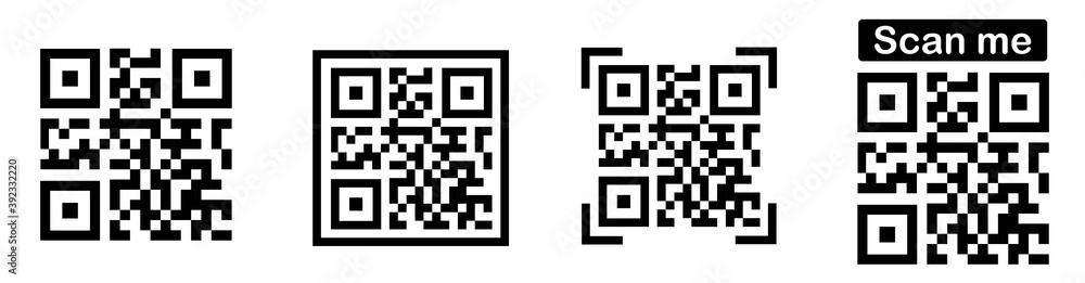 Qr code set.QR code scan for smartphone.Scan bar label, qr code and ...