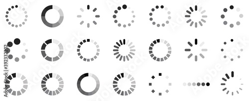 Loading icon set. load. Circle loader collection. load bar icons. Collection of loading icons. Round progress bar for web and application ui. Vector illustration