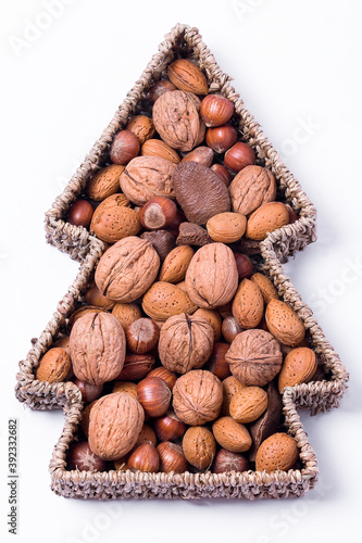 A mixture of different nuts