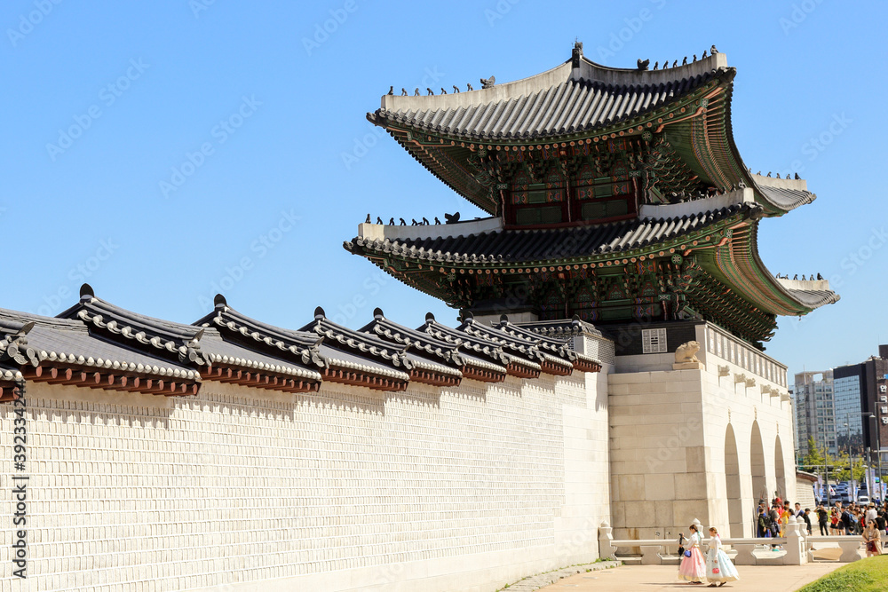 Obraz premium The main entrance to Gyeongbokgung Palace, Seoul South Korea