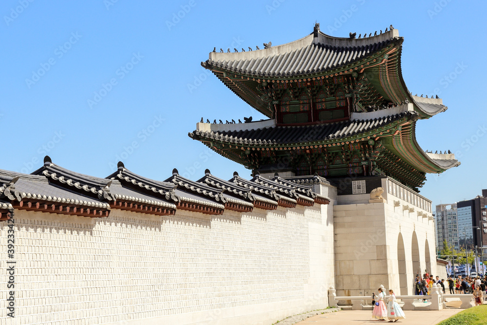 The main entrance to Gyeongbokgung Palace, Seoul South Korea