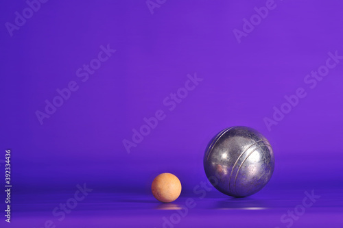 silver  and wooden ball