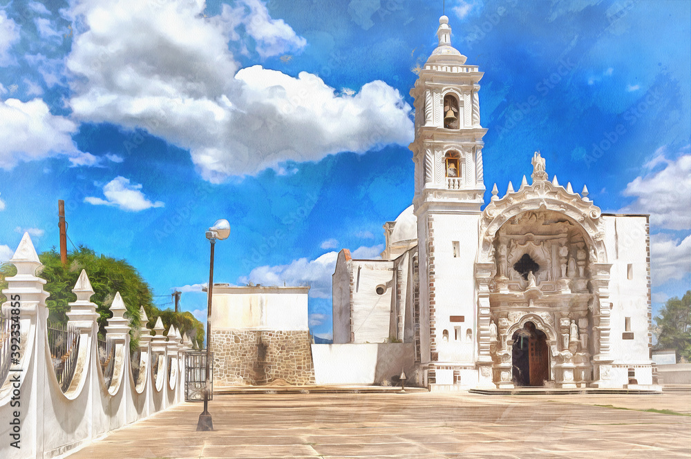 San Nicolas de Bari church colorful painting