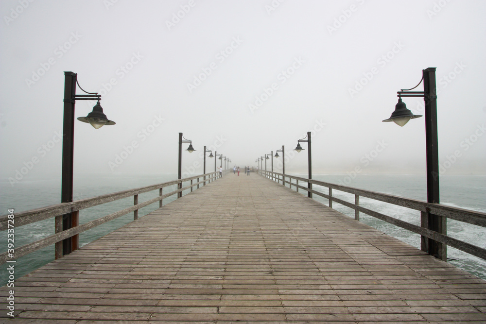 Pier on a misty day