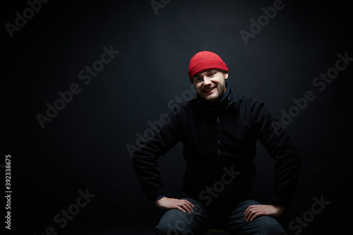 Portrait of a person on a black background
