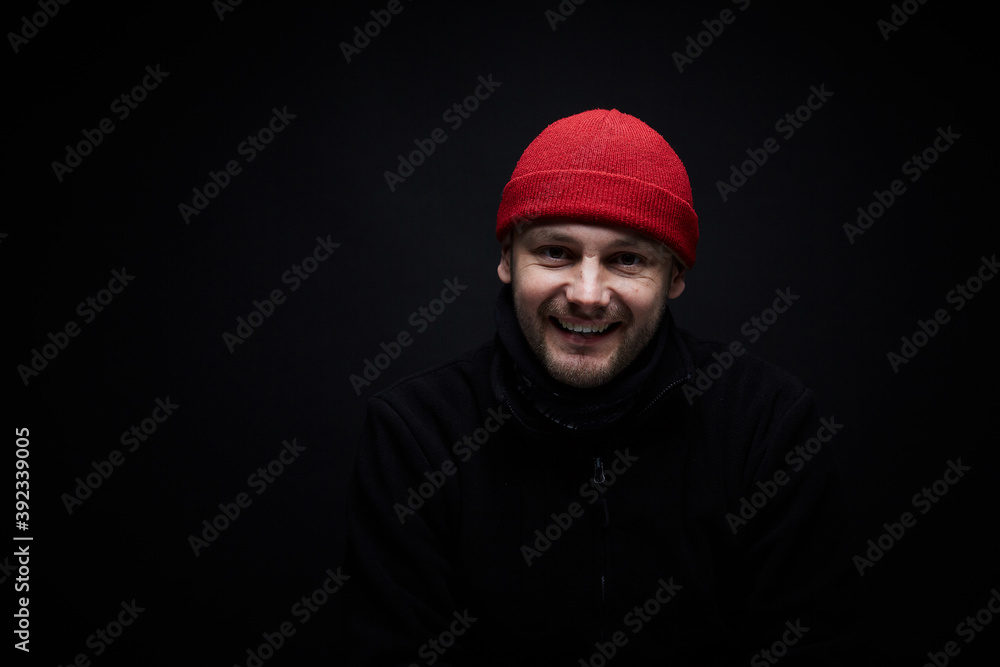 Portrait of a person, black background Portrait of a person, black background