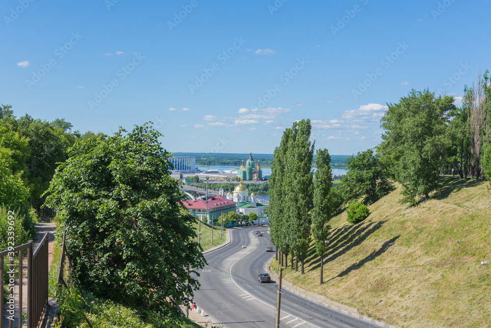 Landscapes of Nizhny Novgorod on a sunny summer day