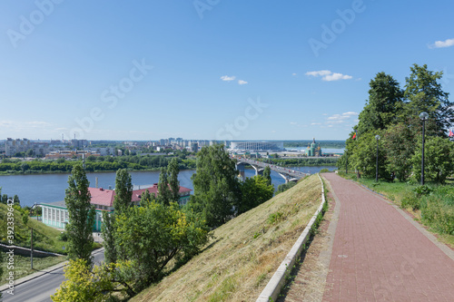 Landscapes of Nizhny Novgorod on a sunny summer day