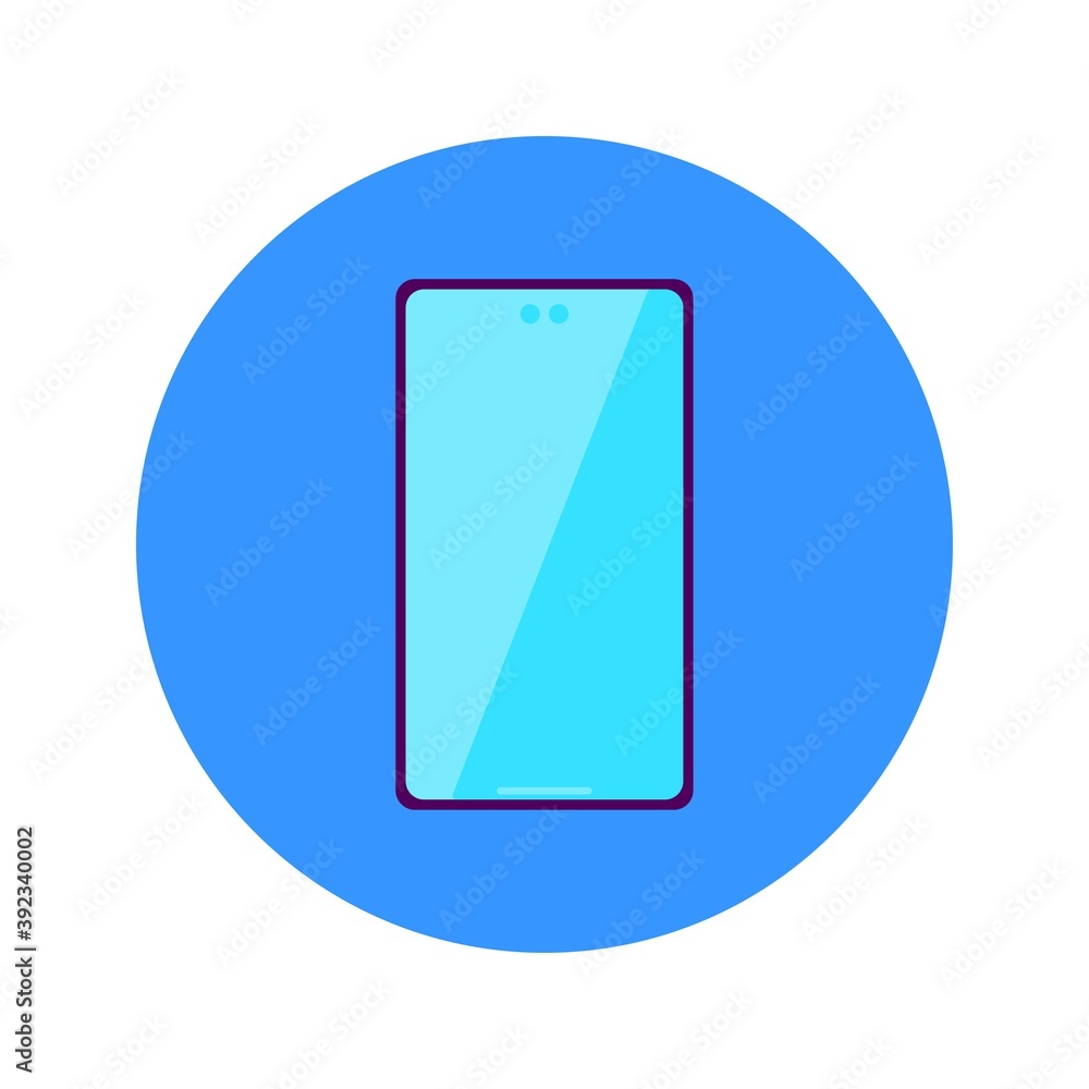 Flat Phone Circle Icon Flat Phone Circle Icon