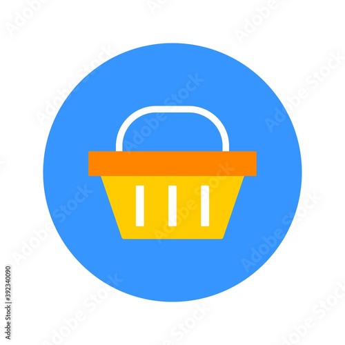 Картината върху платно Flat Shopping Basket Circle Icon