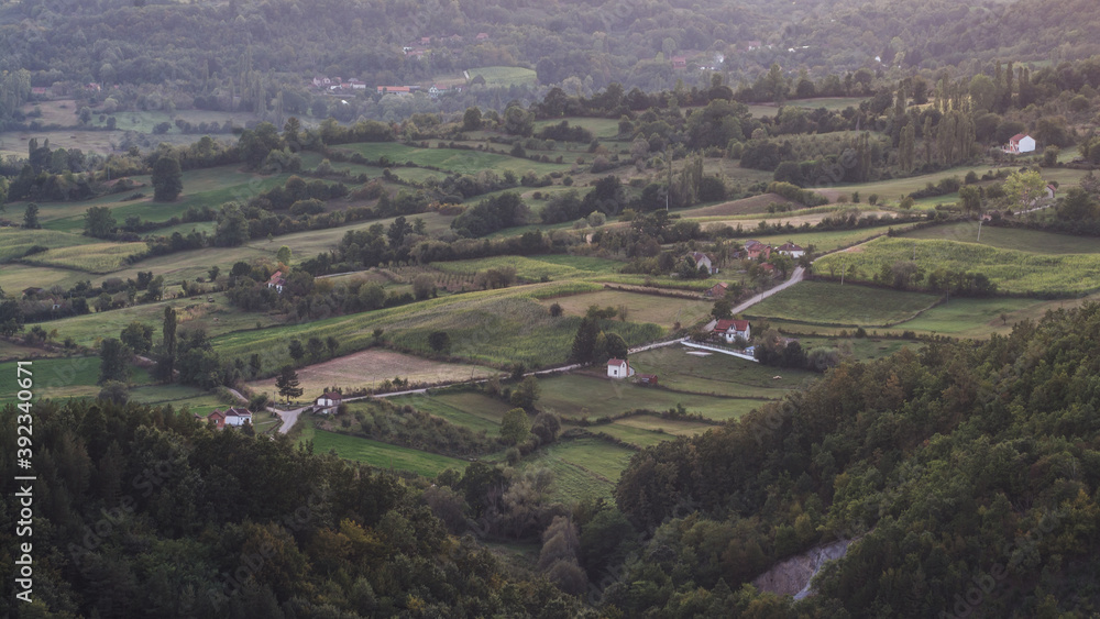 Beautiful rural landscape in western Serbia