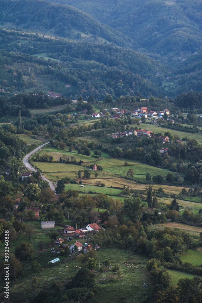 Beautiful rural landscape in western Serbia