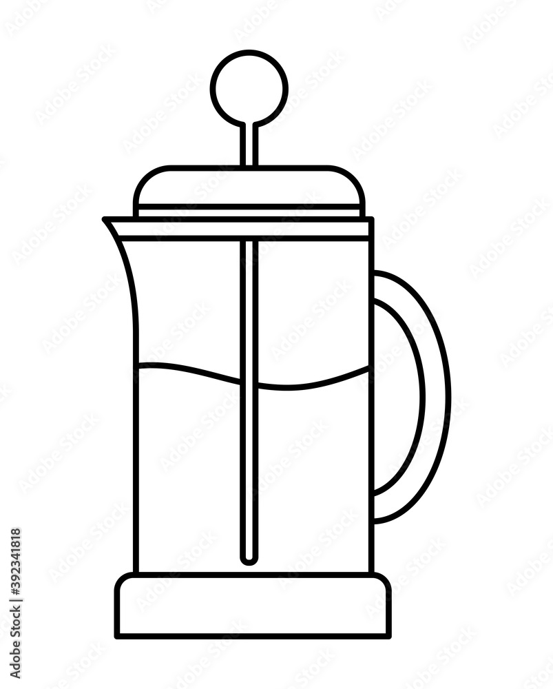 Obraz premium french press on white background