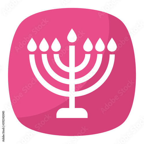 
Flat icon design of hanukkah menorah
