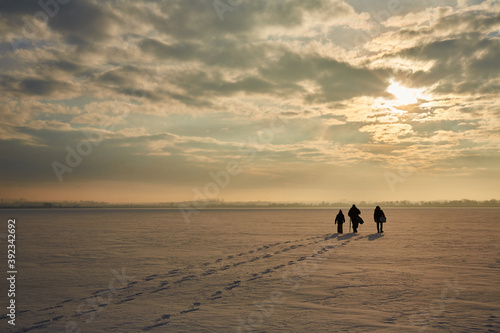 footprints on the snow