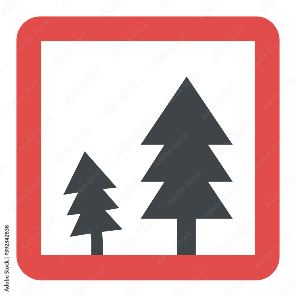 Obraz premium Square trees indicating forest ahead 