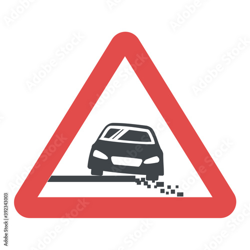 
Warning sign for slippery road 
