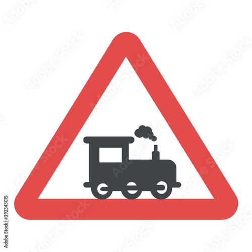 Fotografie Railway level crossing without gate sign