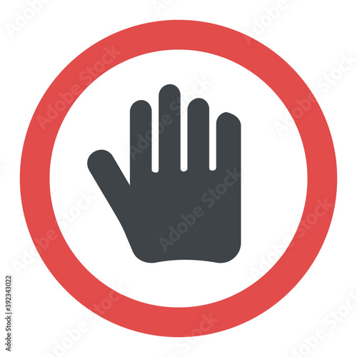 
No entry hand sign 
