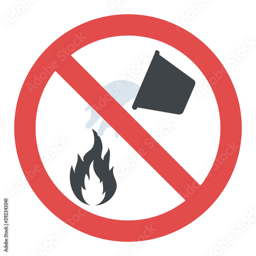 
Do not extinguish with water symbol 
