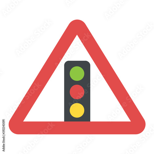 
Triangle traffic signals ahead sign 
