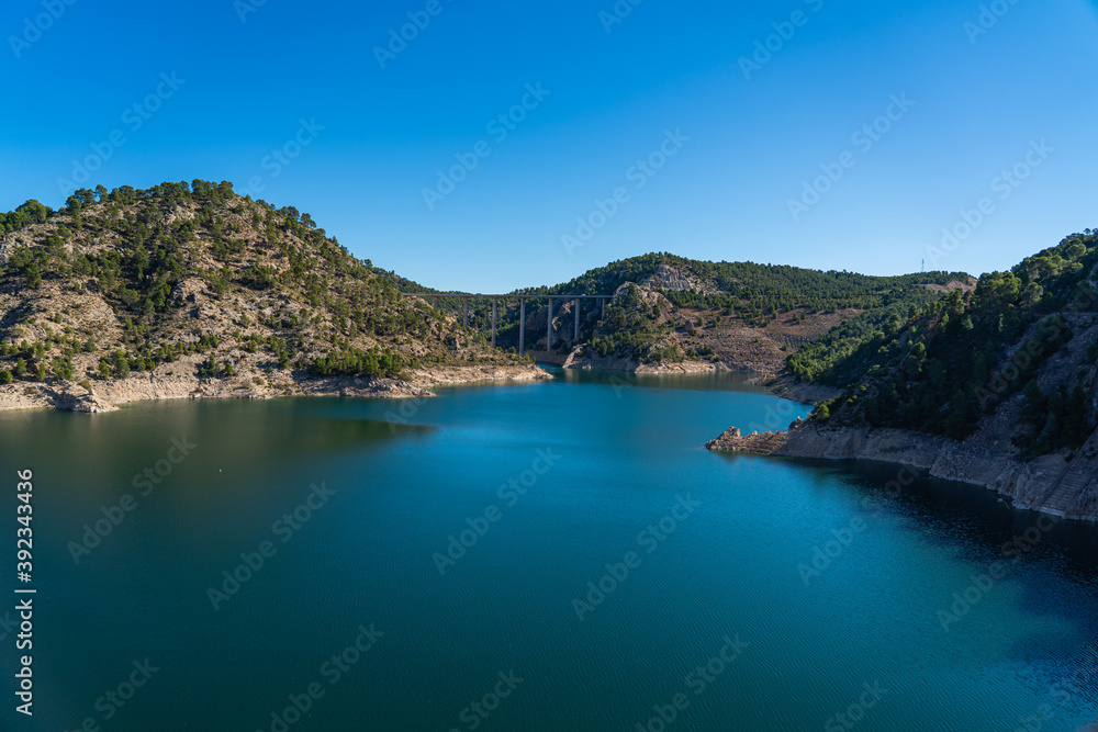 Pantano de Contreras, Spain. This is a dam between the regions of Valencia and Castilla La-Mancha. Pantano de Contreras, Spain. This is a dam between the regions of Valencia and Castilla La-Mancha.