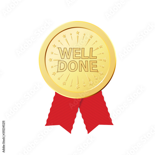 Realistic golden awards for achievement. Realistic medals