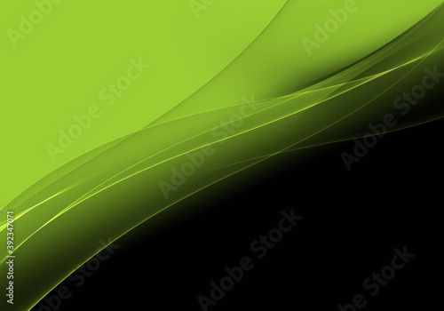 Abstract background waves. Black and yellow green abstract background for wallpaper or business card